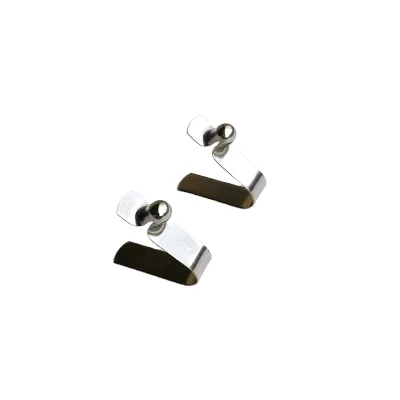 China Factory JNT Brand ST-122 Nickel Finish Metal Tent Pole Paddle Tube Rod Snap V-Clip Lock V Shaped Single Button Pin Spring