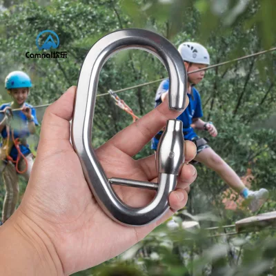 CAMNAL Heavy Duty Steel Carabiner Hook 15kN for Adventure Parks Trekking Cliff Climbing Rock Jumping