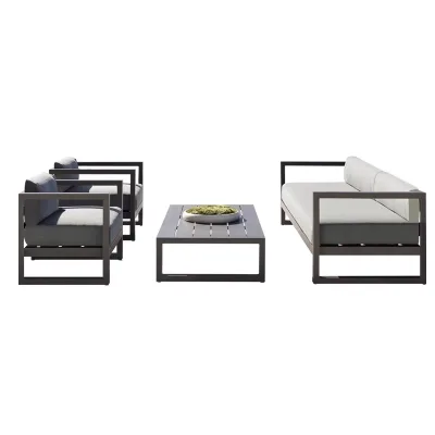 Modern Luxury Aluminum Alloy Leisure Sofa Set Waterproof Sunshade for Outdoor Patio Garden Terrace Sunroom Living Room