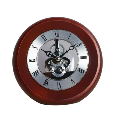 Gift & Time Office Decor Desk Table Wooden Skeleton Clock with AA Battery Traditional Modern Design