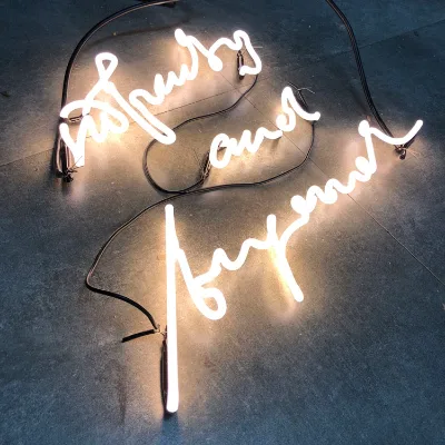 Warm White High Quality Customized Singles Glass Tube Neon Letters for Neon Sign Decoration