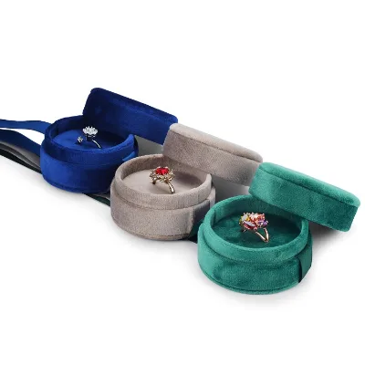 Luxury Popular New Velvet Packaging Jewellery Tiny Small Ring Necklace Boxes Noble Gift Velvet Jewelry Boxes