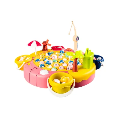 Kids B/O Electric Rotation Simulator Fish Tables Fishing Board Game Machine Kit Toy