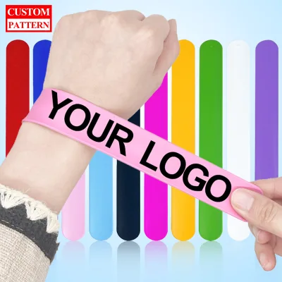 Wholesale Silicone Slap Bracelets Custom Slap Bands With LogoParty Bulk Blank Soft Wristband With Silk Screen Color Printing