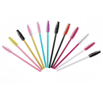 In Stock Solid Handle Bendable Disposable Mascara Wands Eyelash Spoolie Brush