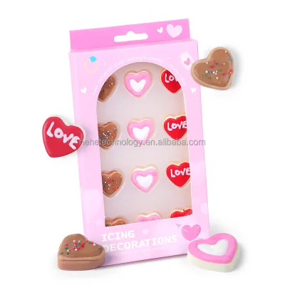 Original Nonpareil Heart Royal Icing Decorations Valentine Icing Sugar Cake Sprinkles Icing Decoration for Brownies & Cake Decor