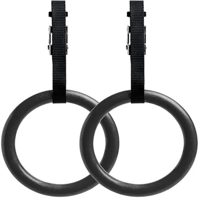 Gymnastic Rings Adjustable Straps Non-slip Pull up Workout Rings for Home Gym Exercise