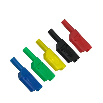 5 Color Safety Fully Insulated Multimeter Test Leads 4mm Male Nickel Plated Brass Banana and Tip Connectors