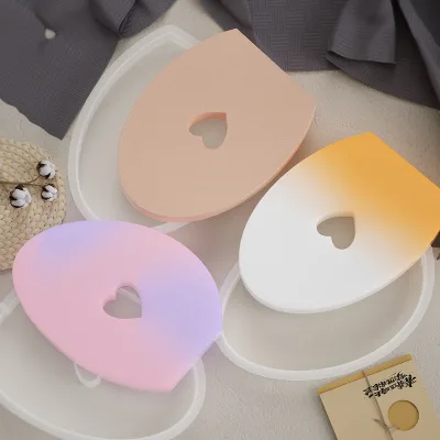 BS371 Resin Epoxy Easter Oval Heart Cement Gypsum Silicone DIY coaster Pad Storage Mold for Casting Craft Decorating