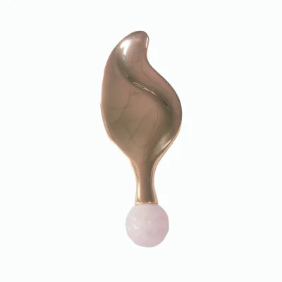 Pink Crystal Zinc Alloy Eye Massage Stick – Premium Metal & Stone Beauty Tool for Daily Skincare