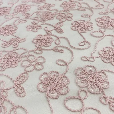 Custom Design High Quality Luxury Hand Made Beads French Tulle Mesh 100% Polyester Lace Fabric for Bridal Dress