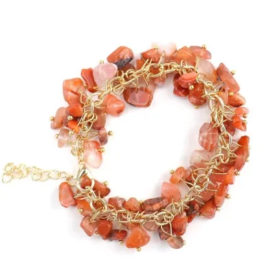 2024 Boho Fashion Women Bracelets Natural Irregular Crystal Chips Gemstone Bracelets