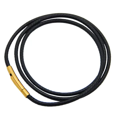 Wholesale Hot Sale Women's Colorful 2mm 3mm Wax Cord Choker Necklace for Pendant with Gold Clasp