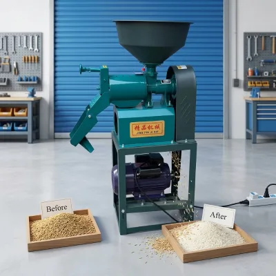 Durable Rice Husking Machine Featuring Low Breakage Rate for Rice Processing Business at Farm and Industrial Sites