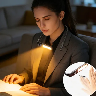 Neck Book Light Reading Lamp Rechargeable With Colors Brightness Portable Bedroom Wholesale Odm Level Usb For In Bed Knitting