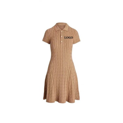 REGIT 100% Cotton Long Skirt Breathable and Comfortable Summer Knitted Sweater Striped Pattern Without Pilling