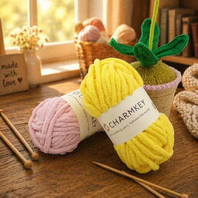 Wholesale Variegated Chenille Yarn Chunky Hand Knitting Yarn for Amigurumi Blankets Bags Cushions Custom Logo