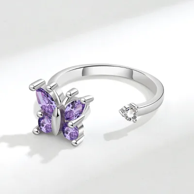 New Rotatable Butterfly Ring Women's Cold Style Niche INS Opening Adjustable Ring