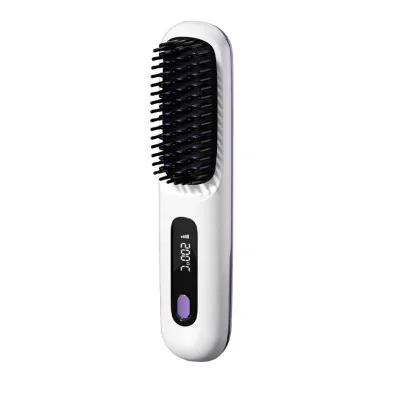 Wholesale Ceramic Electric Ionic Short Hair Straightener with Rotating Brush for Hair Hair Straightener Comb