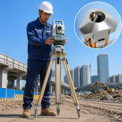 Round Head Survey Tripod Instrument Accessory Stable Support Stand for Total Station GNSS RTK Outdoor Engineering Topographic