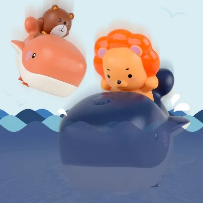 New Bath Kids Toys Clockwork Whale Bath Toy BPA-Free Baby Floating Wind up Bath Toys