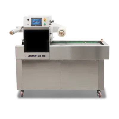 DASEN Efficient Automatic Continue Food Meal Tray Sealing Machine With Gas Flushing Continuous Vacuum Packing Machine