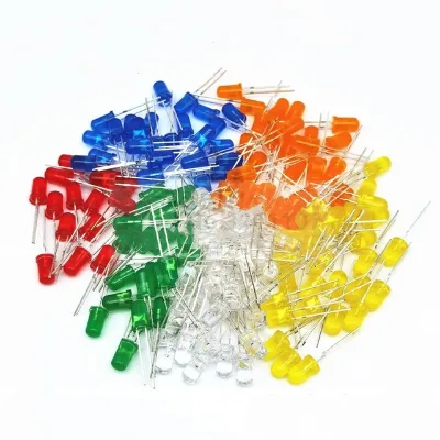 Factory Customizable F5 Source 5mm LED Super Bright Red Green Blue Yellow Coloured Lantern 5-8V 30 Degree Dimmable High CRI 80