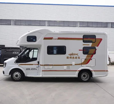 Customized Mobile Motor Home caravan Camper Bus with Kitchen+ Sofa+Toilet+two+table+AC+fridge+washing Machine+solar Panel