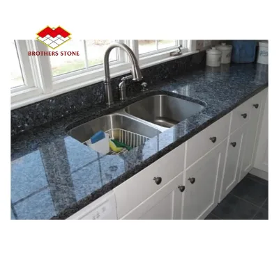 Natural Polished Honed Flamed Tumbled Blue Pearl Granite Stone Slab Modern Vanity Top Exterior Wall Panel Cladding Kitchen