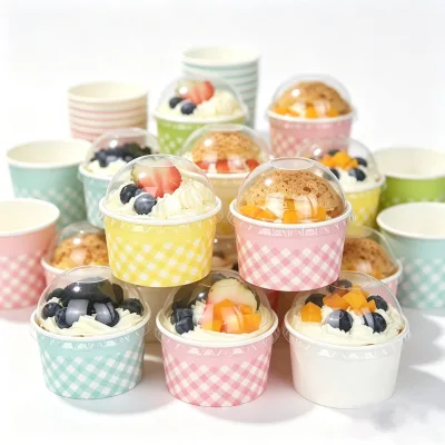 Manufacturer Custom Print Paper Ice Cream Cups Eco-Friendly for Ice Cream Shops Dessert Parlors Takeaway Services Café Snacks