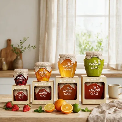 Food Grade Trendy Orcio Glass Jars 106ml 212ml 314ml Jam Container Pot With Twist-off Caps for Candle Food Honey Pantry Storage