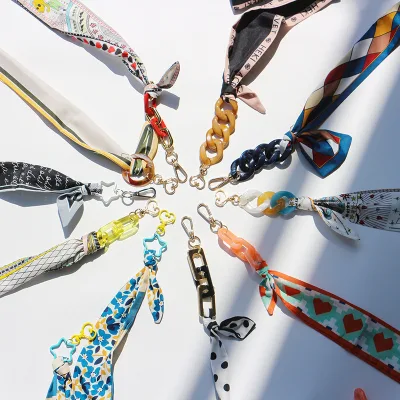 Anti-loss Eyewear Chain Retro Printed Silk Scarf Eyewear Rope Cross-border Acrylic Ribbon Neck Mask Chain