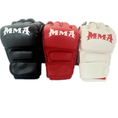 Pro Adult and Child Half Finger PU Artificial Leather Sparring Boxing Gloves