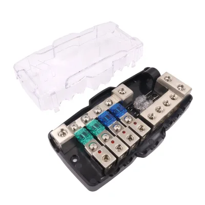 Andufuse 2 x 0-4 gauge input hole & 4 x 4-8 GA output holes design fuse box distribution block