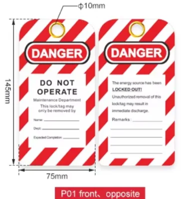 Laminated Safety Warning Tags Waterproof Danger Tag for Lockout Tagout 2-Sided Red PVC Safety Lockout Blank Tag Danger Header