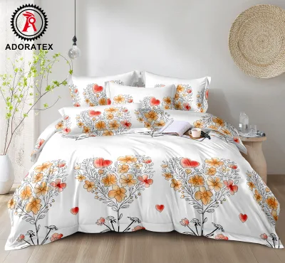 High Repurchase Polyester Bedding Set Custom Striped Printed Four Seasons Home Textile