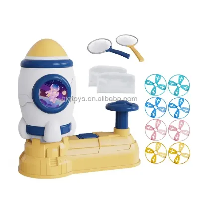 BJQ OEM Flying Saucer Flying Disc Launcher Outdoor Sports Toy for Children Rocket-Like Design Ejection Foot Stepping Plastic