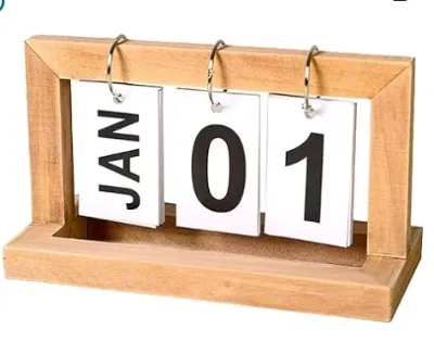 New Design DIY Page Flip Wooden Advent Perpetual Calendar Desktop Calendar Advent Calendar Wood