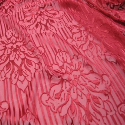 10 m/m 140 cm Good Quality Charming Dyed  Plain Red Color Silk Burn Out Opal Fabric for Female Wedding Clothes Cheongsam