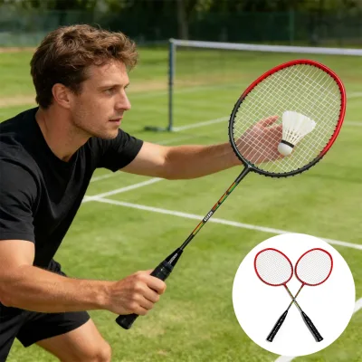 Premium Integrated Iron Badminton Racket with Sturdy Durable Frame for Student PE Lessons and Outdoor Daily Recreation