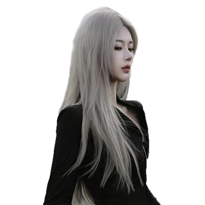 Wig Female Long Hair Full Head Set Temperament Middle Parting Granny Gray Long Straight Hair Natural Simulation Human Hair
