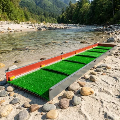 Steel Fixed Gold Panning Sluice Box High Recovery Rate Gold Washing Equipment for River Placer Mining