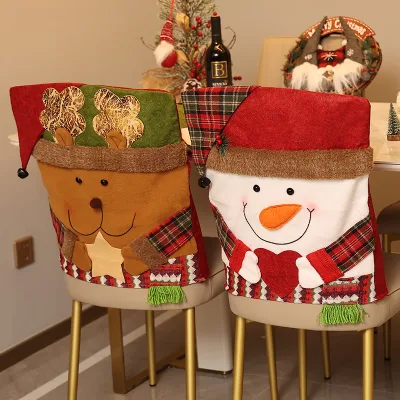 New Christmas Decorative Chair Covers, Cross-border Stool Covers, New Plush Chair Covers Home Decoration Ornaments