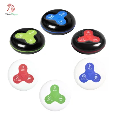Freequeue IXD-C3 Fully Waterproof RF Wireless AA Battery Powered 315/433MHz Calling Service Button for Restaurant Table Buzzer