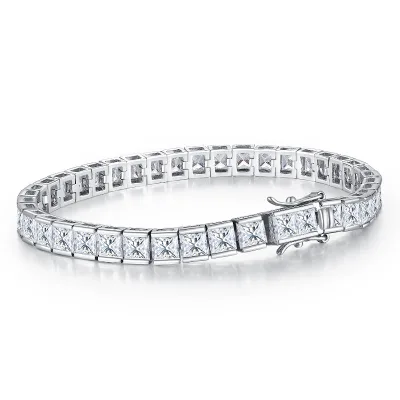 HipHop Jewelry 4mm Square Tennis Bracelet for Women Man Custom Tennis Chain Micro Set Square Zircon Bracelets