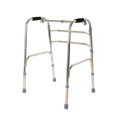 Hot Selling Hospital Medical Aluminum Folding Walking Aid Walker for Disabled Elderly People Rehabilitation Therapy Supplies