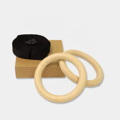High Quantity Wholesale Adjustable Gym Ring Strap Training Collars with Wooden Gym Rings