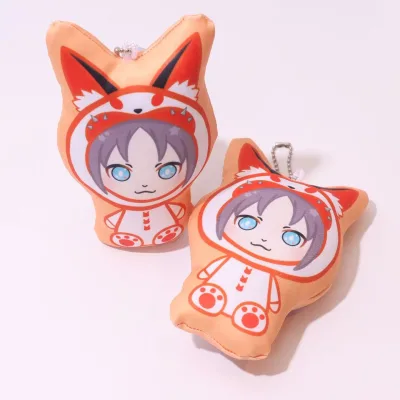 Personalized Irregular Shaped Plush Keychain for Backpack Decor Custom Anime Art Sublimation Printed Soft Fabric Pillow Keyring