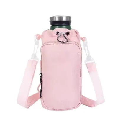 Waterproof Portable Insulated Leather Cup Cover Drawstring Bag for Outdoor Travel Mobile Phone Storage-Modern Simple Design Made