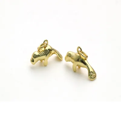 Cute Anteater Shape Gold Plated Charm Pendant for Children & Women Unisex DIY Jewelry Findings